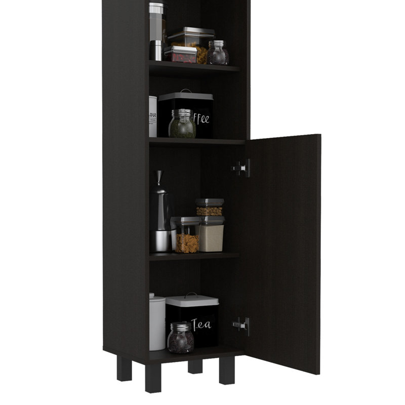 Garde-manger rectangulaire à 2 tablettes Thorndike - wengé noir, Noir