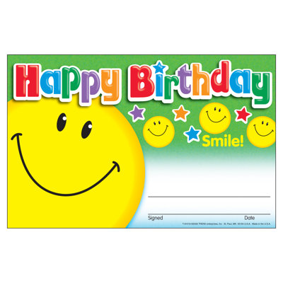 Happy Birthday Smile Award