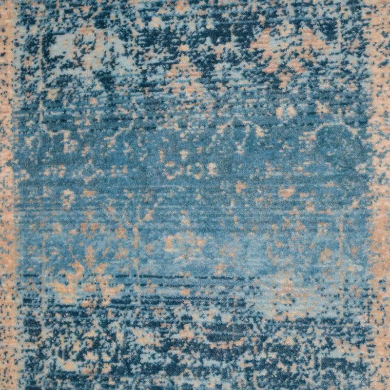 Tapis intérieur / extérieur bleu oriental en polyester tissé à la machine 2 pi x 3 pi 10 po Oriental
