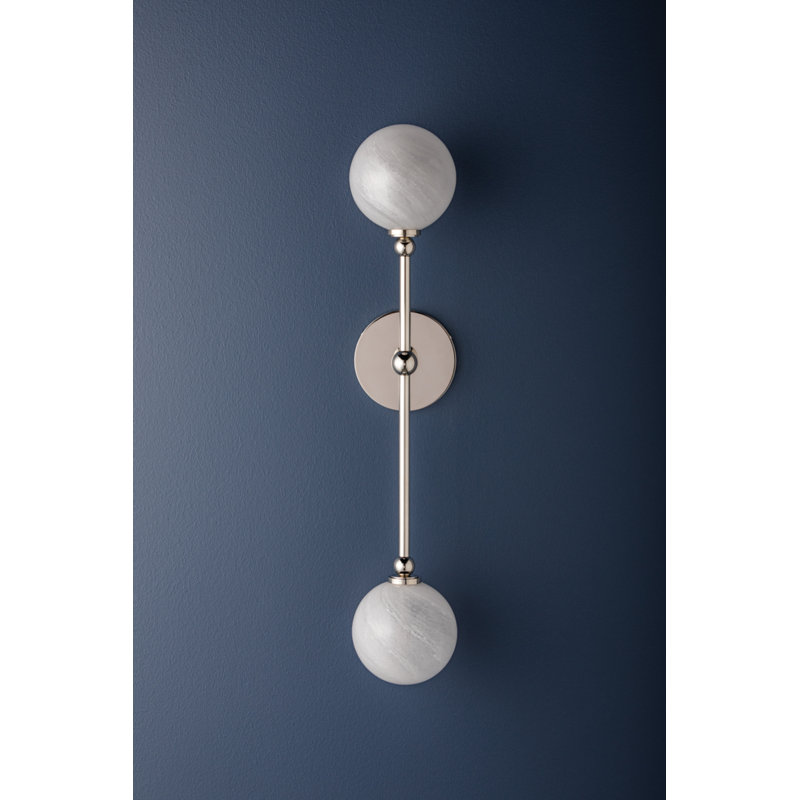 ANDREWS 2 LIGHT WALL SCONCE, Polished Nickel