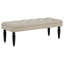 Banc décoratif Rasa, tissu touffeté brun latte, pieds noirs tournés 52 po
