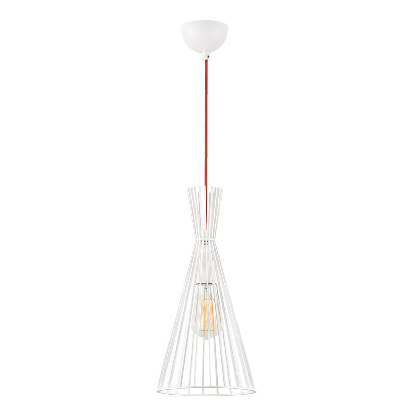 Luminaire suspendu géométrique unique et remarquable 1 lumière Follis, Blanc, Blanc