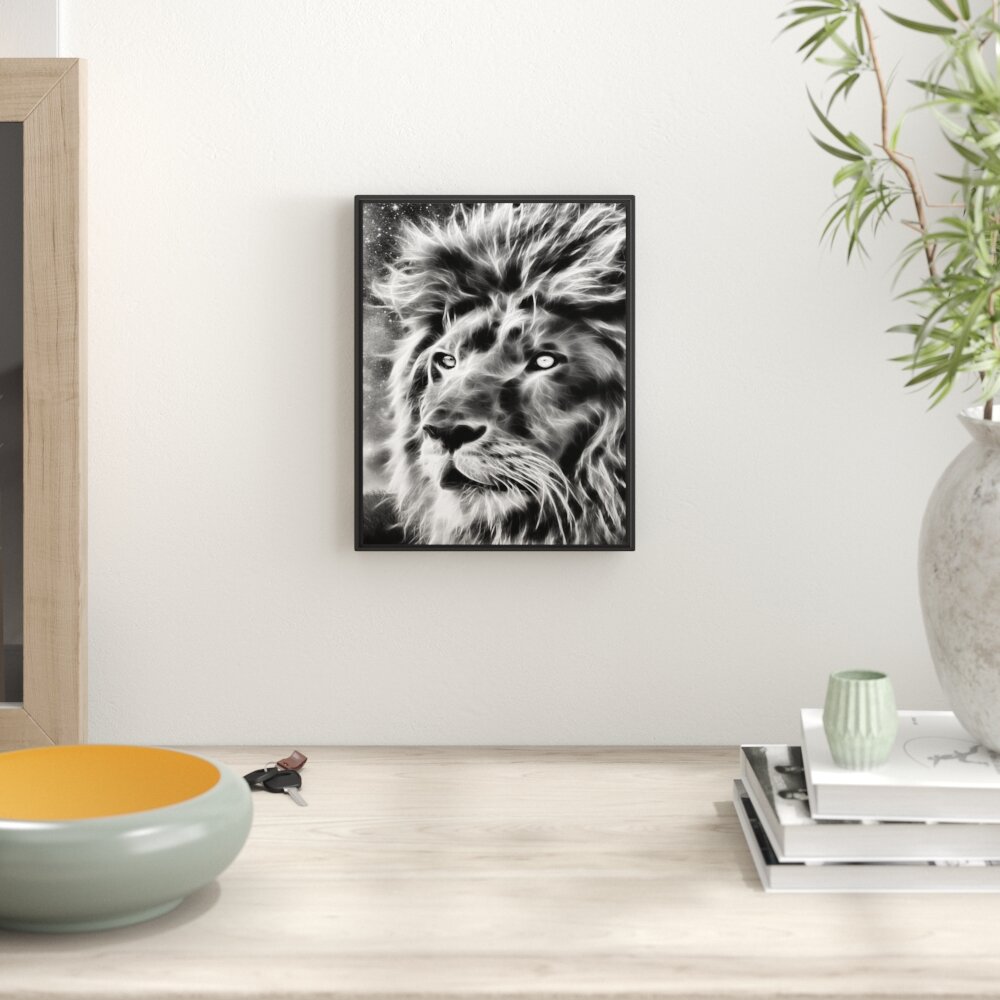 Gerahmtes Poster Abstract Art Lion