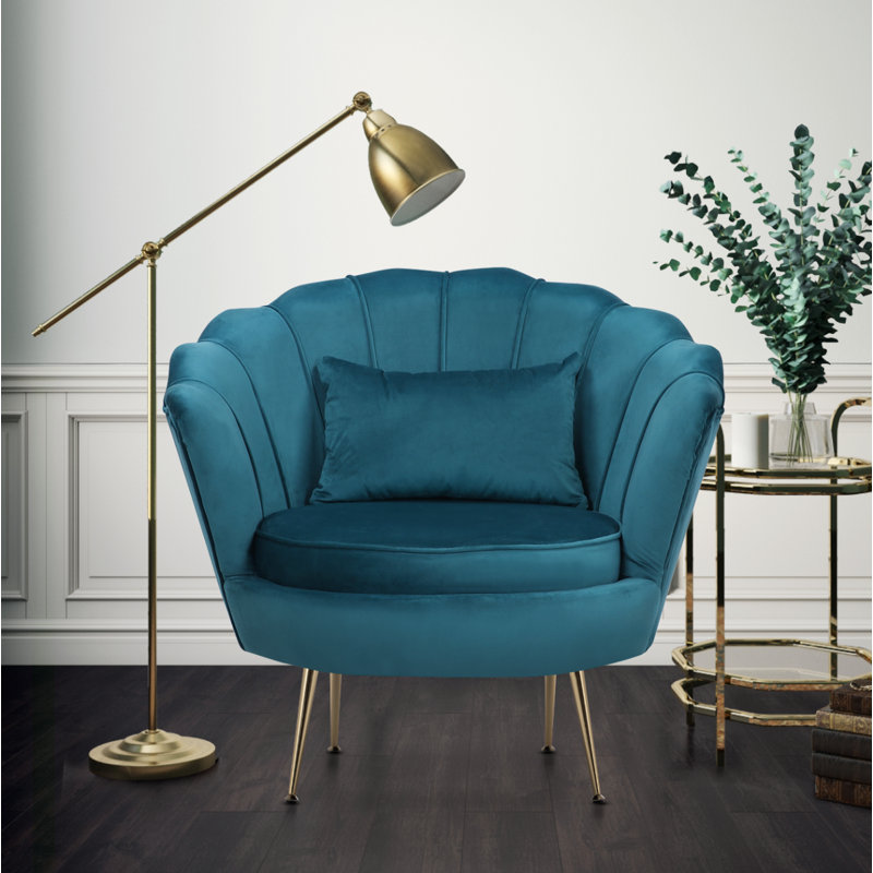 Gladden Upholstered Accent Chair, Teal 