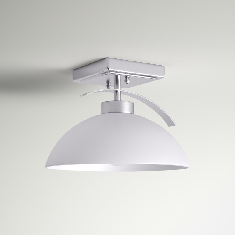 Feeley Glass Semi Flush Mount, Brushed Nickel