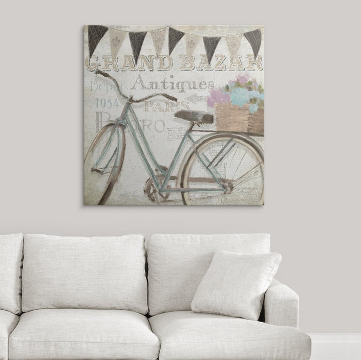 Art textuel "ii" par emily adams French Flea Market, H 35 po x l 35 po x P 1,5 po, Toile