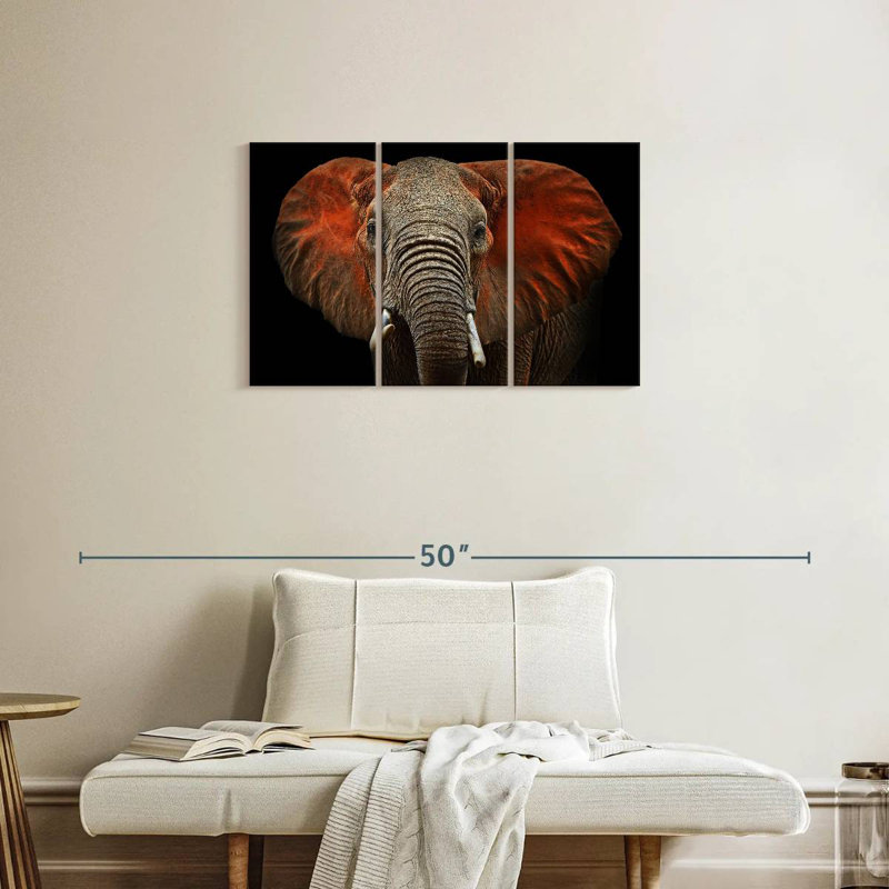 Portrait d'éléphant Brampt, H 20 po x l 33 po