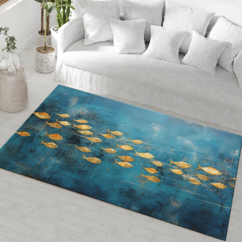 Floral Symphony Non Woven Soft Type Printed Rug with Elegant Artistic Design Perfect for Enhancing the Beauty and Charm of Your Living Room or Bedroom