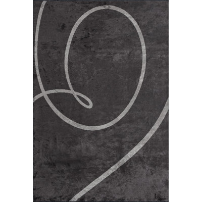 Rapture Gray/White Abstract Luxury Area Rug