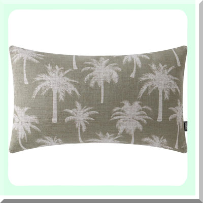Coastal Palm Tree Lumbar Pillow Cover - Vintage Decorative Cushion for Sofa Couch & Bedroom - PL989TR