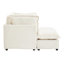 Fauteuil d'appoint spacieux en chenille avec repose-pieds, siège moderne