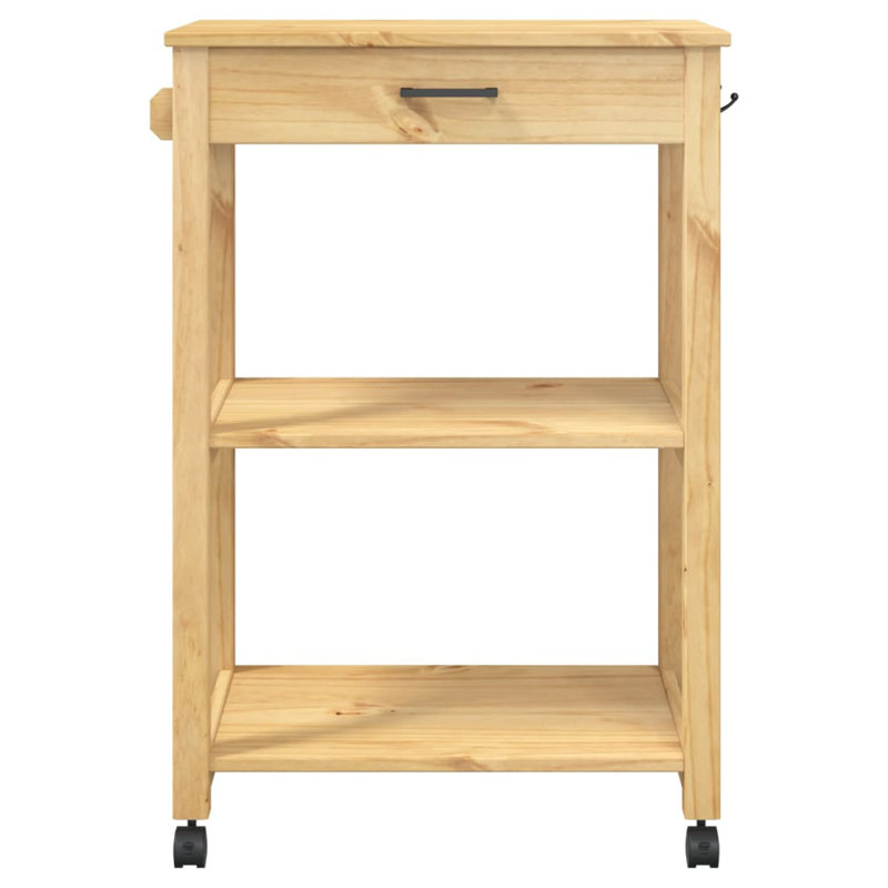Kitchen Trolley MONZA 60X40x90 Cm Solid Wood Pine, Honey