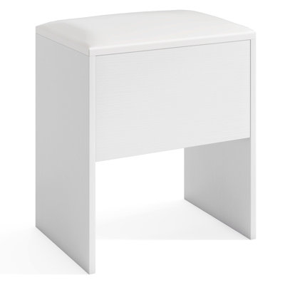 Vanity Stool w/ Storage Flip Top & Soft Padded Seat Cushion for Bedroom by Ebern Designs