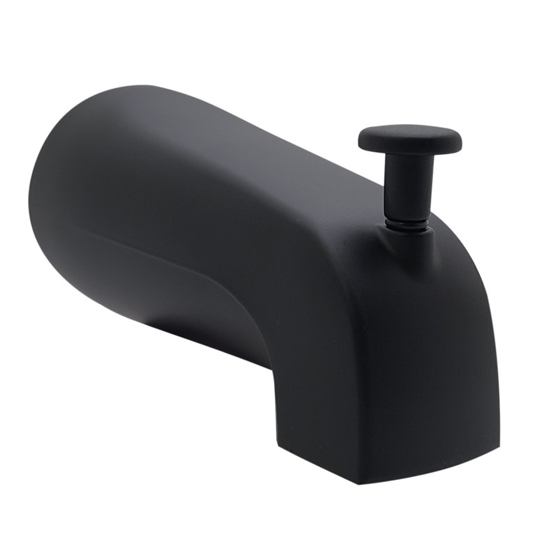 Bec de baignoire à fixation murale 5-1 / 4 "avec inverseur avant, Noir mat
