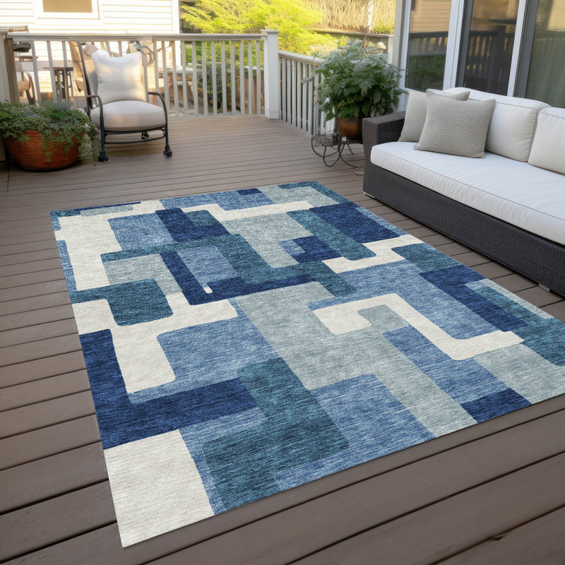 Neysa Non-Slip Indoor / Outdoor Door Mat, Rectangle 10' x 14'