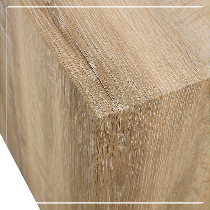 Elevate your living space with this modern MDF coffee table that showcases smooth, light wood texture patterns. It is characterized by stylish design.12*12*19.6