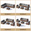 Ensemble de conversation modulaire en osier pour 6 personnes avec coussins-631644118-667024192