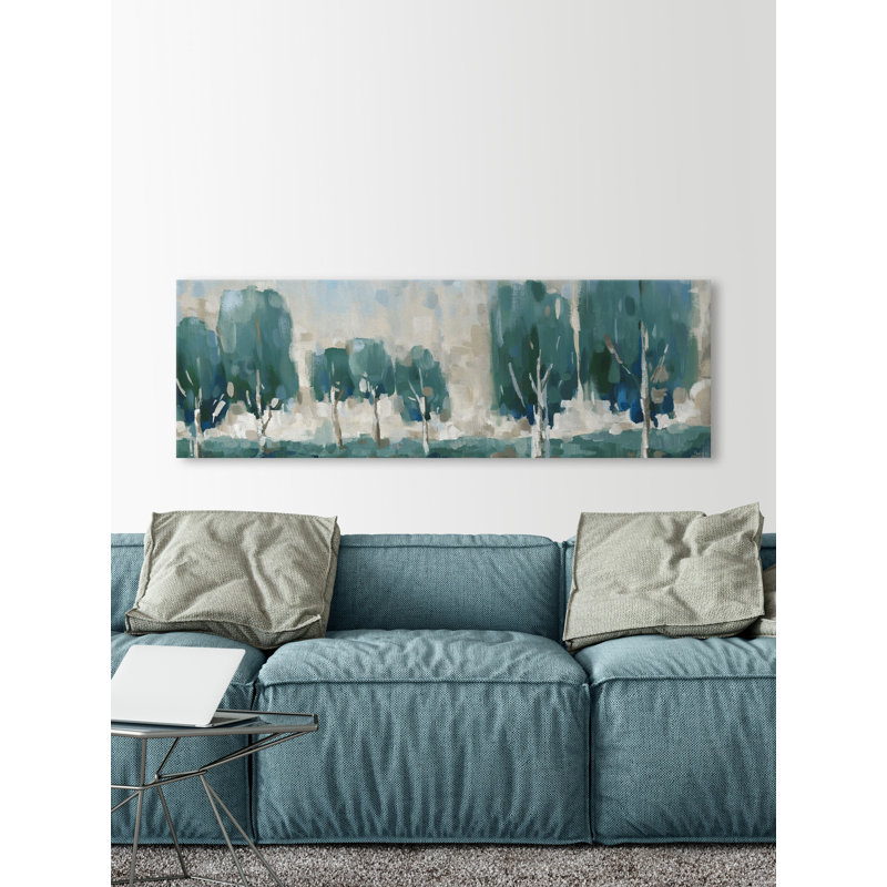 Shining Green - Wrapped Canvas Panoramic Painting, 25cm H x 76cm W x 3.81cm D