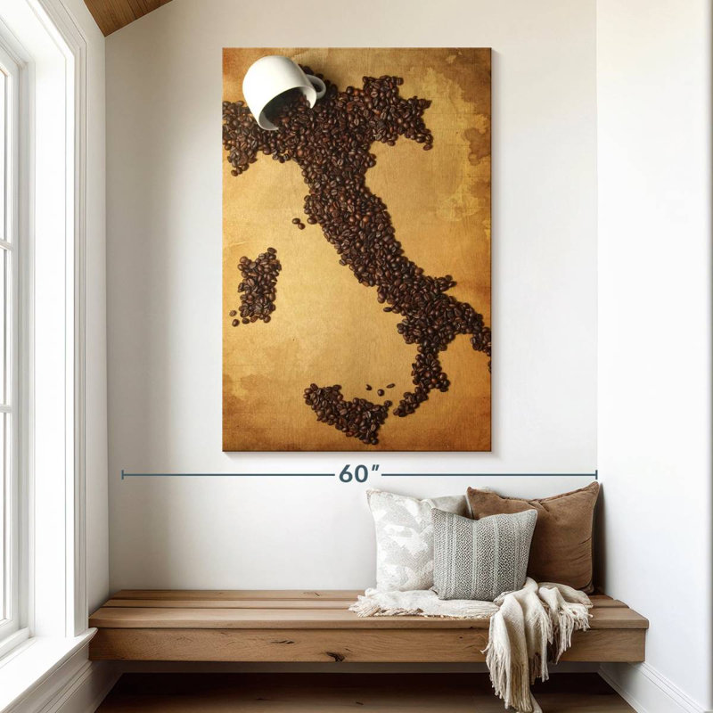 Yarlin Italian Coffee Map, 51" H x 34" W