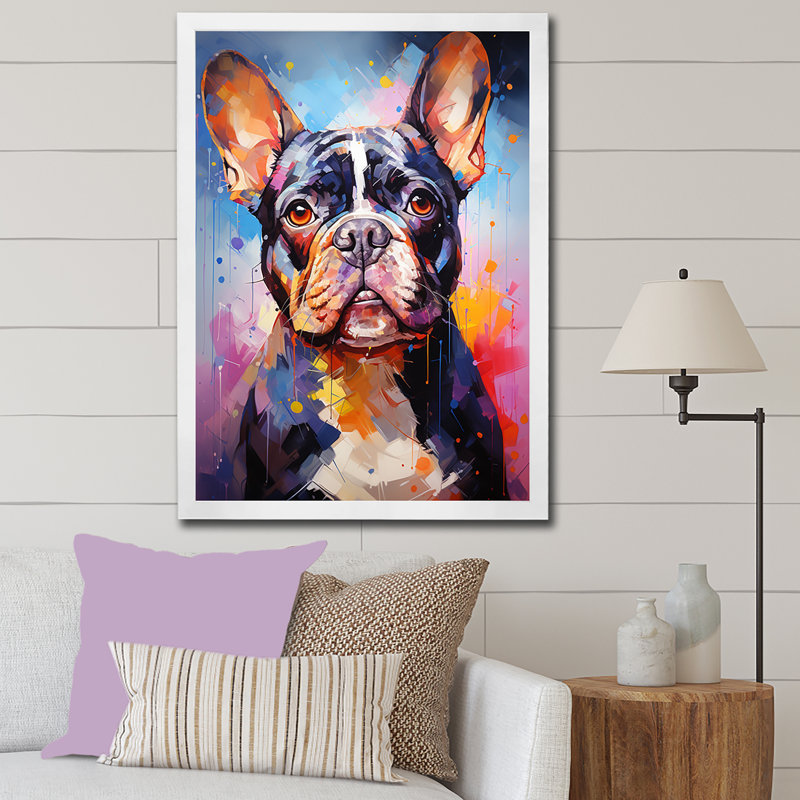 Bulldog Boldness II sur toile, H 40 po x l 30 po, Gold Picture Framed