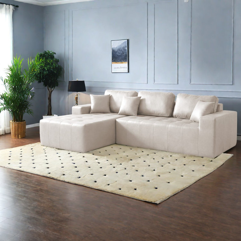 Canapés modulaires à compression, canapé en L en similicuir, méridienne moderne