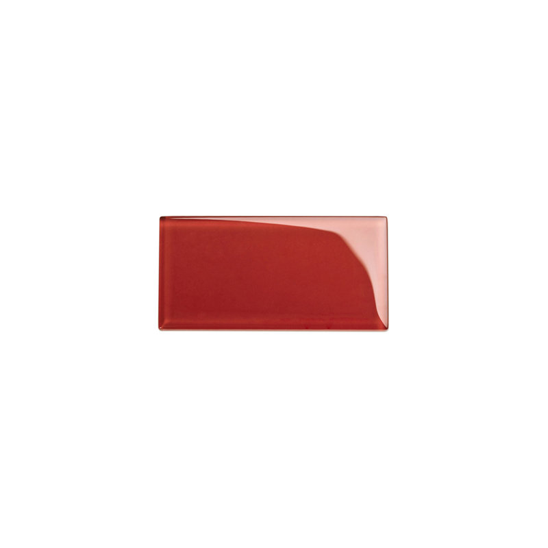 Subway Glass Tile 3" x 6", Ruby Red