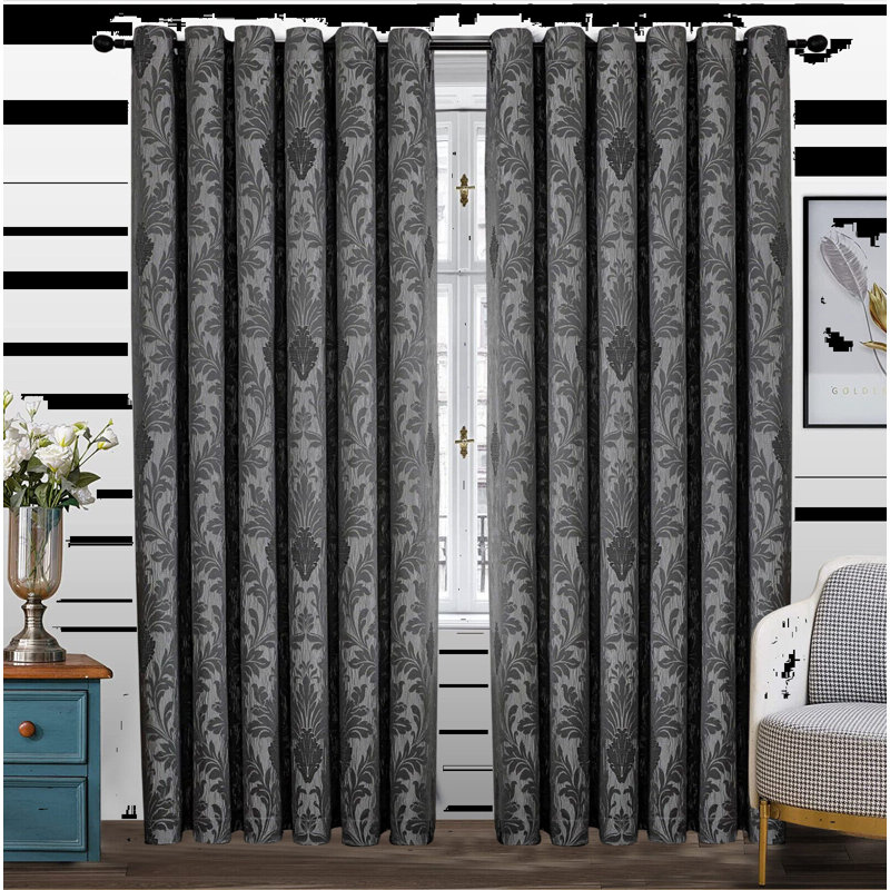 Derzon Room Darkening Curtain Pair, 117cm Width x 183cm Drop, Grey