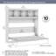 Lit escamotable horizontal 80W avec rangement supérieur en blanc 80W-1843703396-1843703397