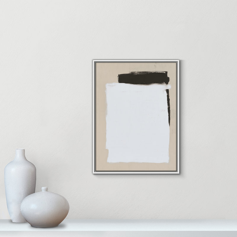 Sam - Peinture sur toile avec cadre flottant, H 25,5 po x l 19,5 po, Toile avec cadre, Blanc