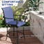 Lot de 2 tabourets de bar pivotants avec siège en tissu à mailles hautes, structure en acier, pour terrasse, balcon, bord de piscine, jardin, bleu marine, design extérieur à 360°, tissu.
