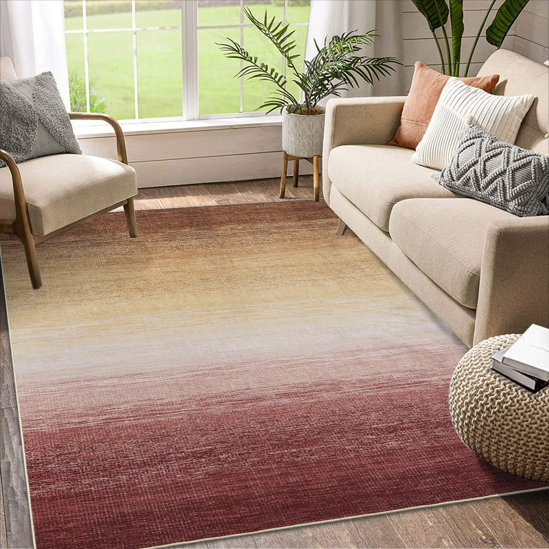 Washable Modern Abstract Area Rug Soft Non Slip Floor Carpet for Bedroom Living Room, Rectangle 5 pi x 7 pi
