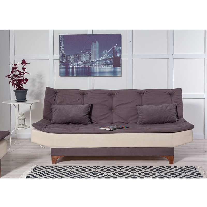 Cropsey 74.8" Armless Sleeper, Anthracite/Cream Polyester