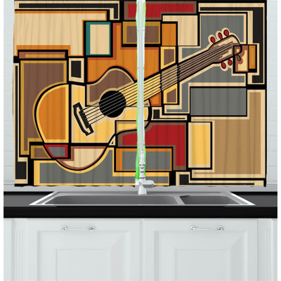 Geometric Pointed Kitchen Curtain