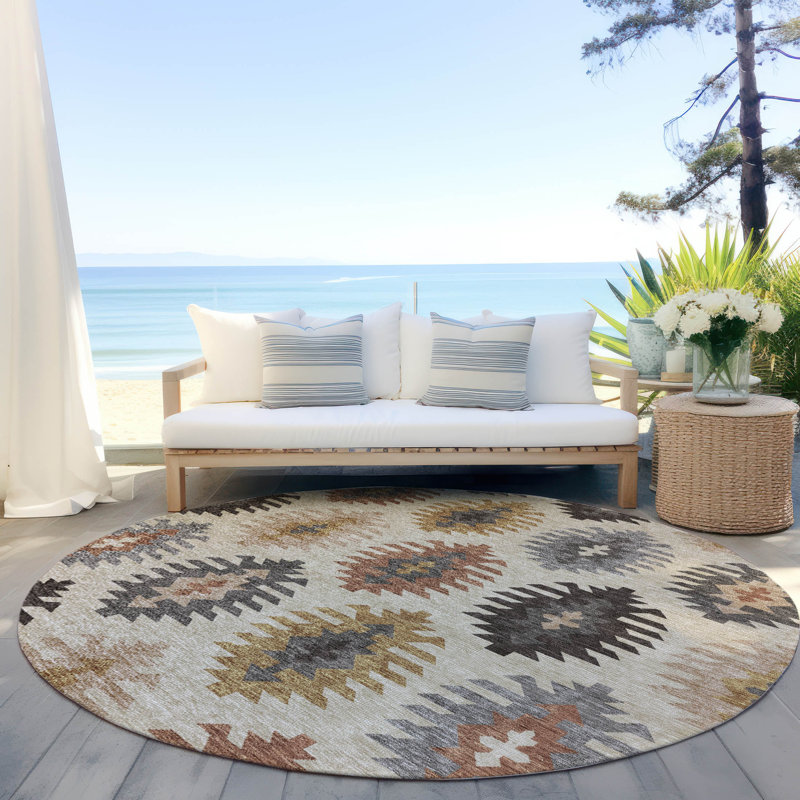 Chayden rug with non-slip backing, Rond 8 pi