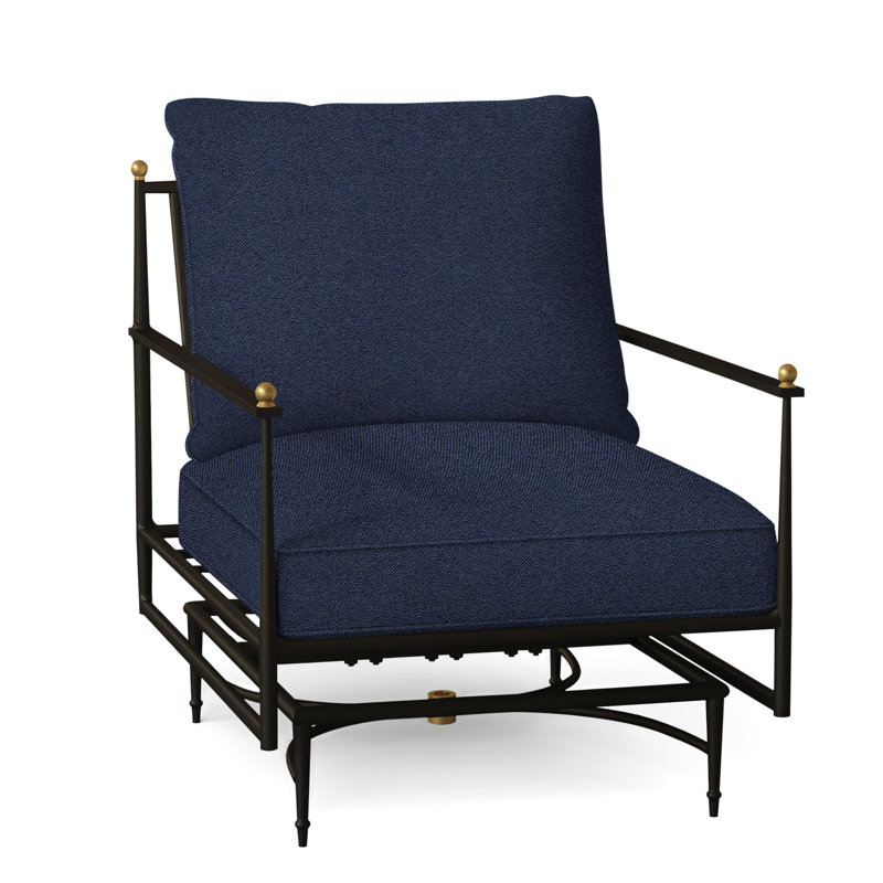 Roma Patio Armchair with Cushions, Dove Sunbrella® Linen, Welt, Standard Plus