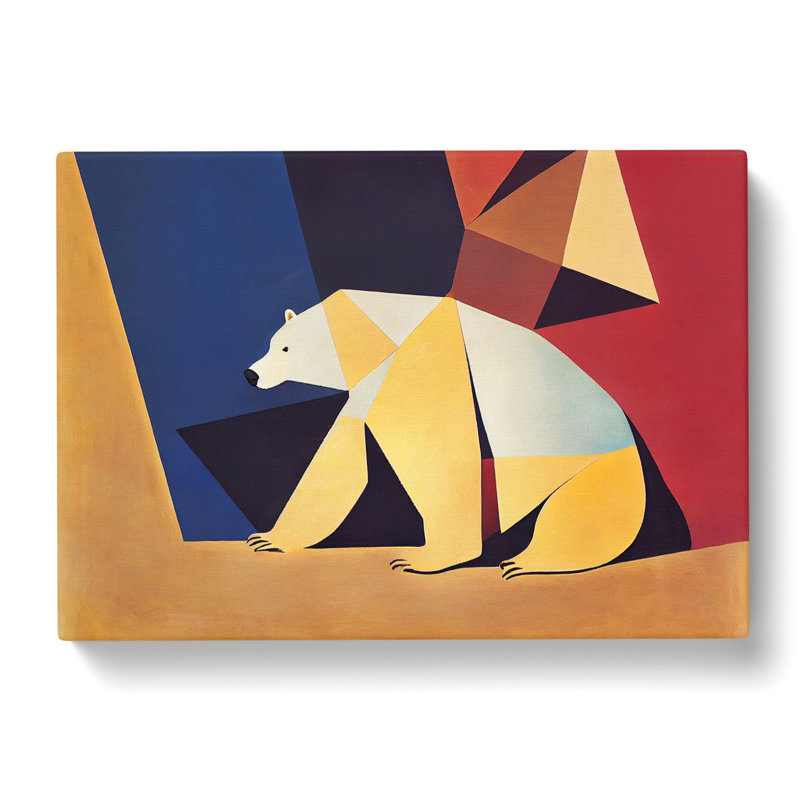 Cool Abstract Polar Bear - Wrapped Canvas, 50cm H x 76cm W x 3cm D