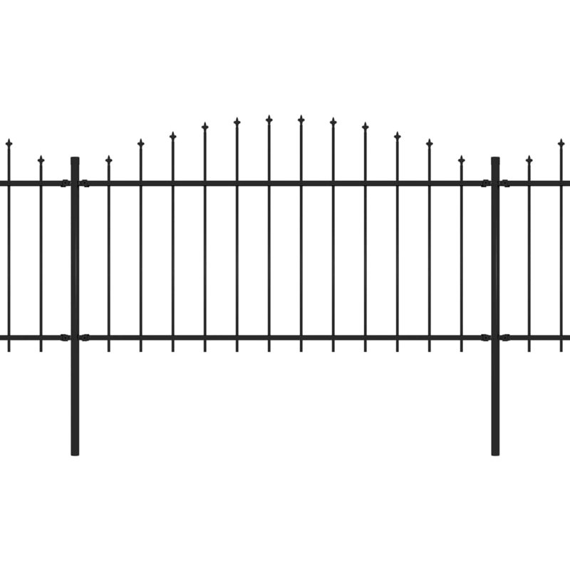 Clôture en métal noir Kimmswick, H 4,11 pi x l 44,6 pi