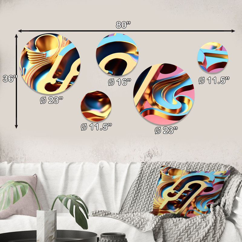 Pastel et musique abstraite dorée - décoration murale moderne en métal