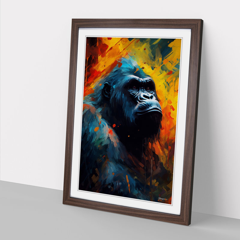 Gorilla Abstract Art - Framed Print