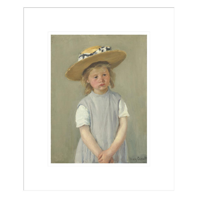 «Child in a Straw Hat» par Mary Cassatt, impression giclée encadrée, H 16,45 po x l 13,75 po