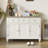American-Style White Three-Door Buffet Table