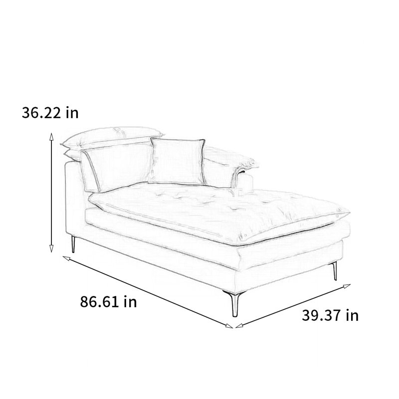 Luxury high quality material chair, Left Hand Facing