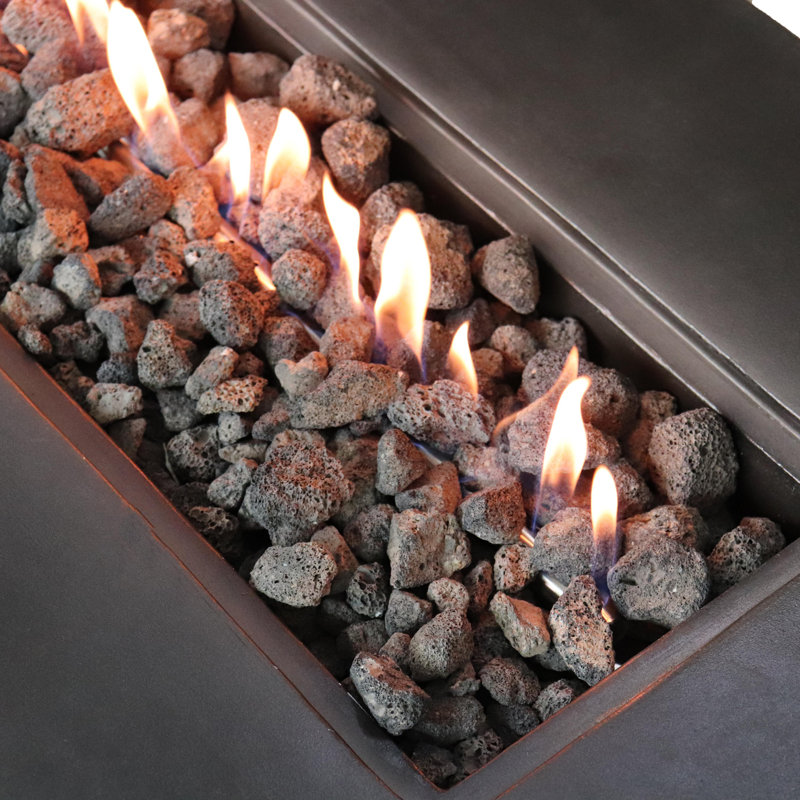 Concrete Propane/Natural Gas Outdoor Fire Pit Table, Black