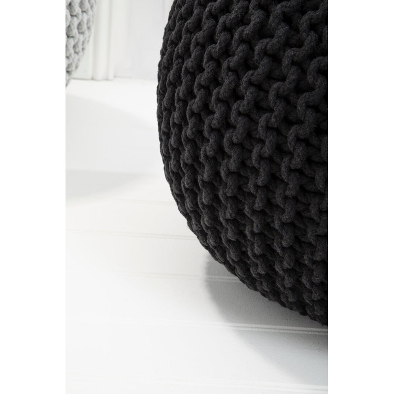 50cm Wide Pouffe Ottoman, Black