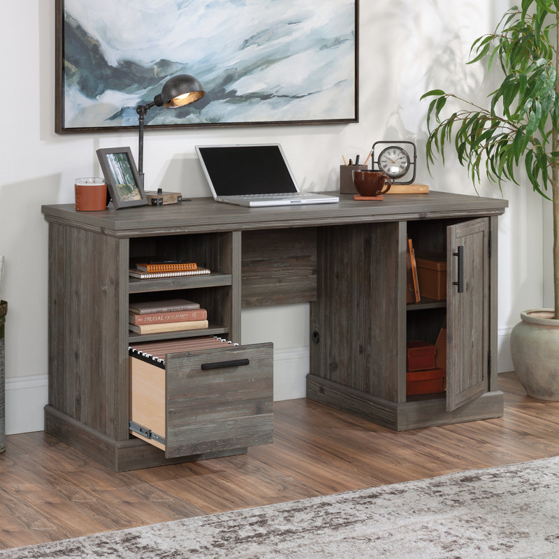 Aspen Post Computer Desk, Pebble Pine
