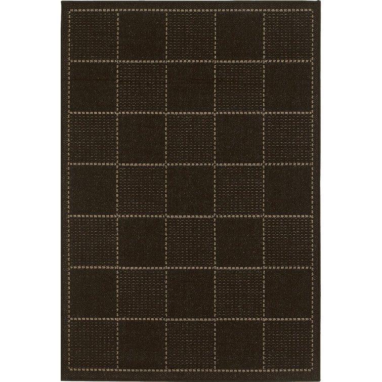 Minas Machine Woven Anti Slip Black Area Rug