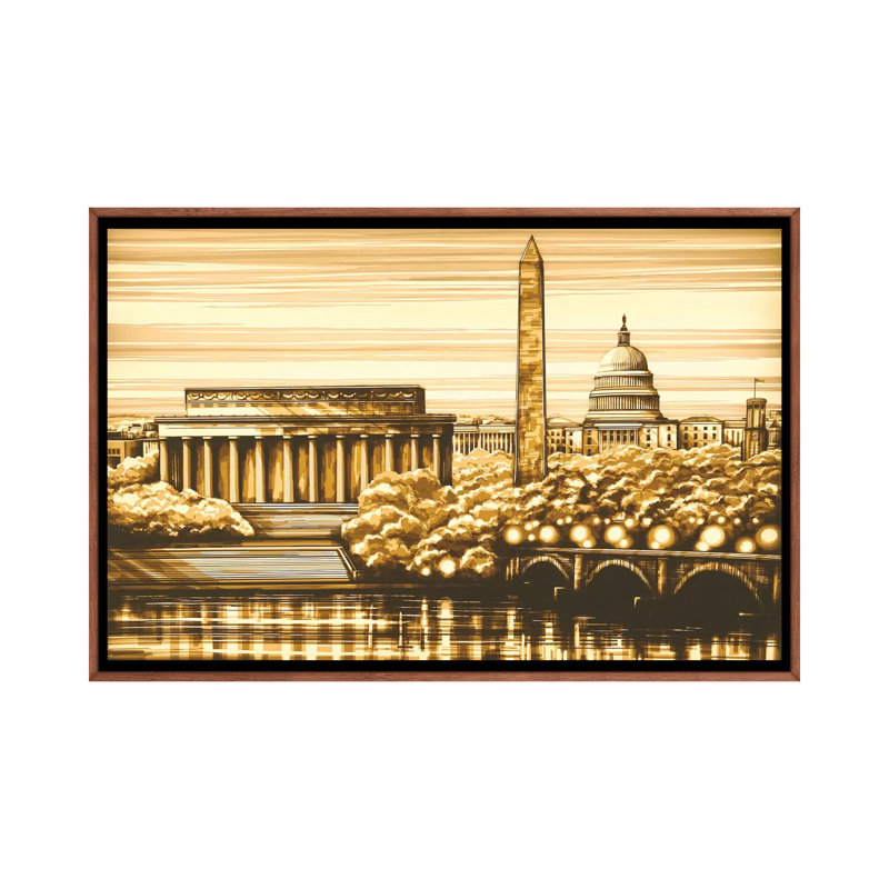 Washington 1 Piece Wall Art on Canvas, 66.04 cm H x 45.72 cm W, Classic Brown Wood Framed