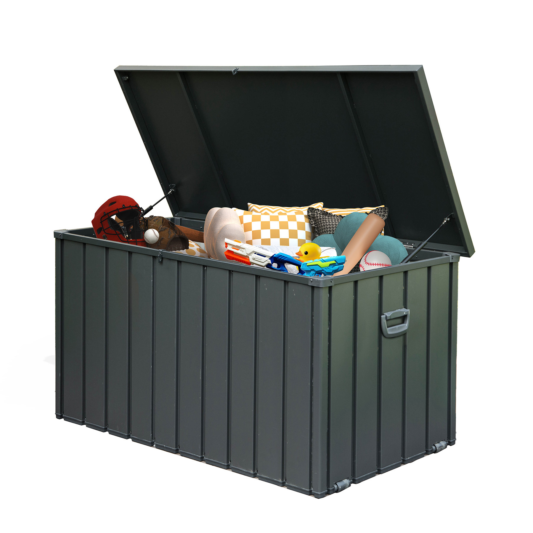 Patio Storage Box 200-Gallon Metal Deck Box Waterproof Outdoor