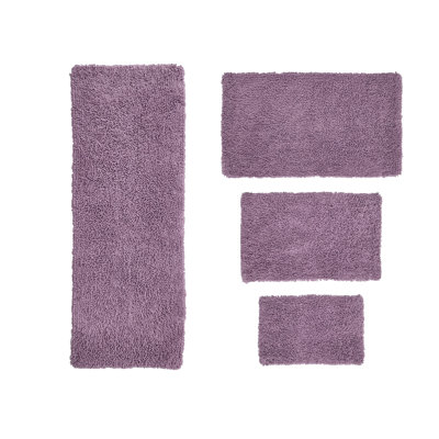 Heatherly Rectangle 100% Cotton Non-Slip 4 piece Bath Rug Set