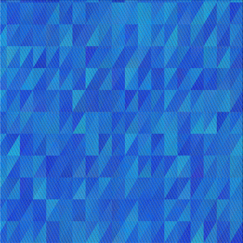 Tapis bleu tissé à la machine, Carré 8 pi